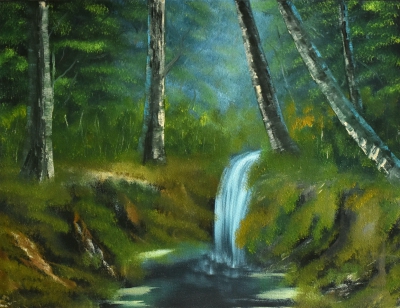 Forest waterfall