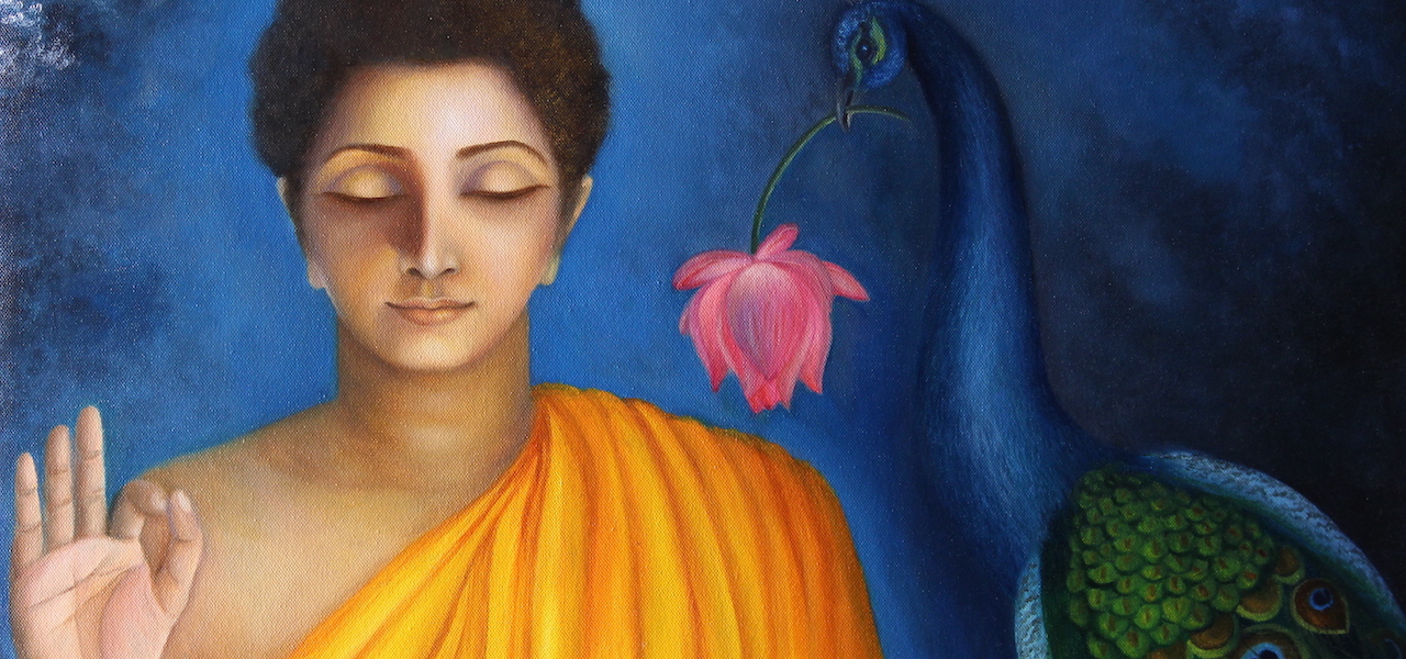 Gautam Buddha oil painting