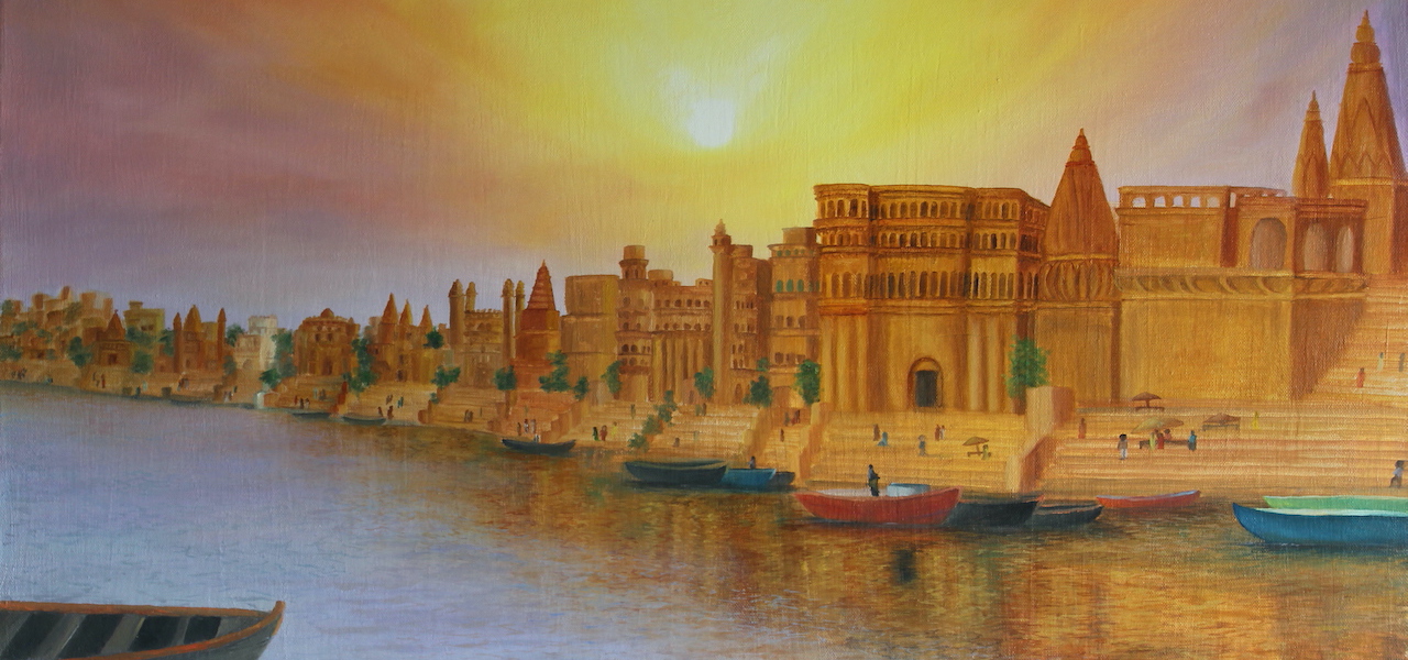 Varanasi Ganga ghat oil painting